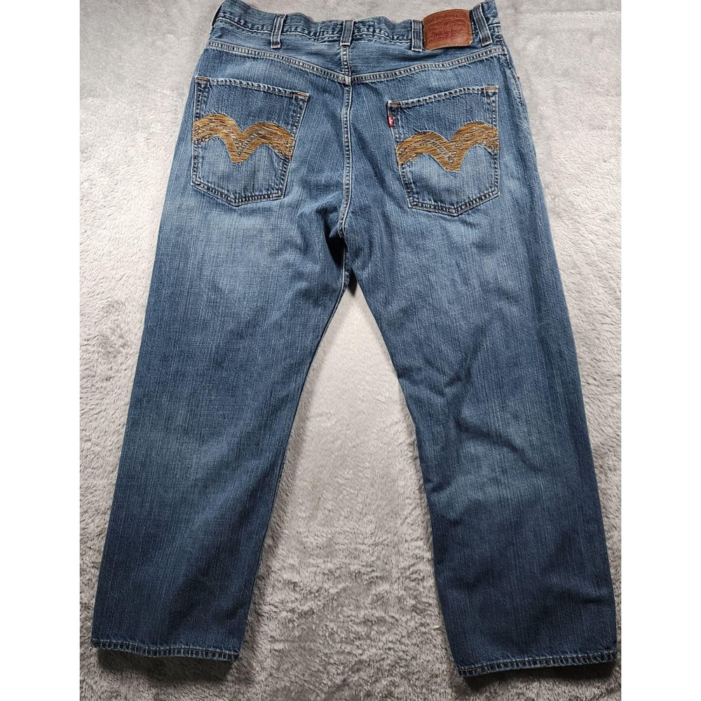 Levis 569 Jeans Mens 38x30 (Fits 36x29) Medium Wash Relaxed Straight Fit Denim